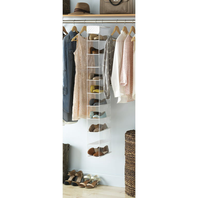 Whitmor Hanging 8 Section Shoe Shelves, Gray