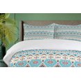 thumbnail image 4 of Ambesonne Aztec Duvet Cover Sets, Geometric Themed Striped Art, 2-King, Champagne Pale Sky Blue, 4 of 7
