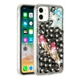 thumbnail image 3 of BEMZ Diamond Bling Cover Case [Rhinestone Cluster Design] [TPU Gel Full Body Protection] (with LED Flashlight Keychain) Phone Case for iPhone 14 Pro Max - Black Blue Butterfly Rose Flower, 3 of 4