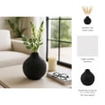 thumbnail image 6 of Modern Ceramic Vase with Spiked Finish for Living Room Decor and Home Accents - Decorative Flower Vase for Room, Bedroom or Office Decor - Perfect for House and Table Centerpiece - 8", Black, 6 of 13