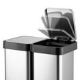 thumbnail image 6 of 60 Liter/16 Gallon Kitchen Trash Can,Stainless Steel, Rectangular Hands-Free Recycling for Rooms and Offices.No Built-in Plastic Bucket.Sliver., 6 of 7