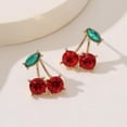 thumbnail image 4 of Elegant Cherries Earrings Fruit Ear Jewelry Alloy Texture Fashion Accessories Everyday Casual Earrings for Comfortable, 4 of 7