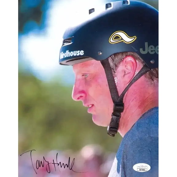 Tony Hawk autographed 8x10 skateboarding portrait photo JSA