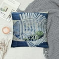 thumbnail image 2 of ONETECH Navy Fish Decor Pillow Cover, Decorative Canvas Pillow Cover with Nautical Navy Fish Pattern, 2 of 5