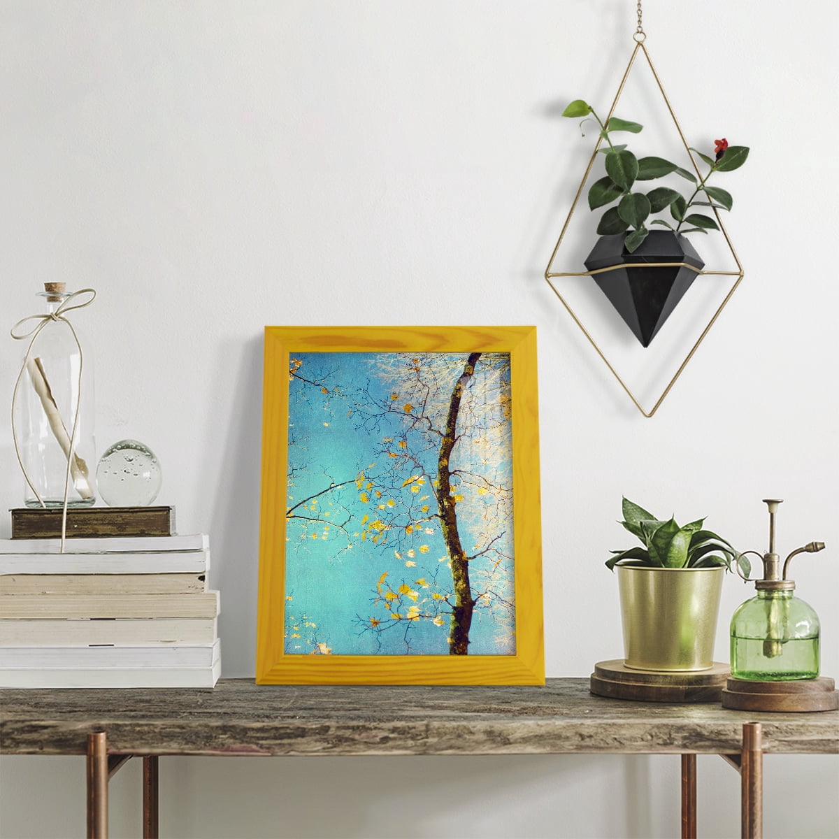 Autumn Tapestry III -Framed Print w/glass-Sunflower Yellow