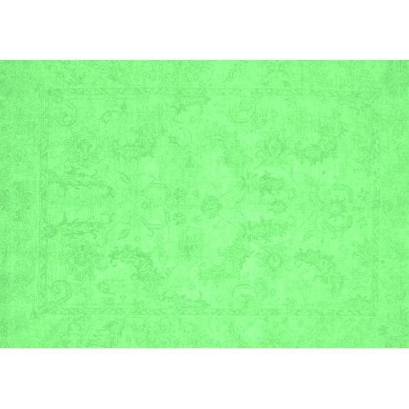Ahgly Company Indoor Rectangle Oriental Emerald Green Modern Area Rugs, 2' x 3'