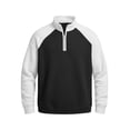 thumbnail image 7 of TOUMENY Men Half Zip Sweater Stand Collar Long Sleeve Color Block Casual Loose Pullover Fall Winter Fashion Knit Tops Black L, 7 of 7