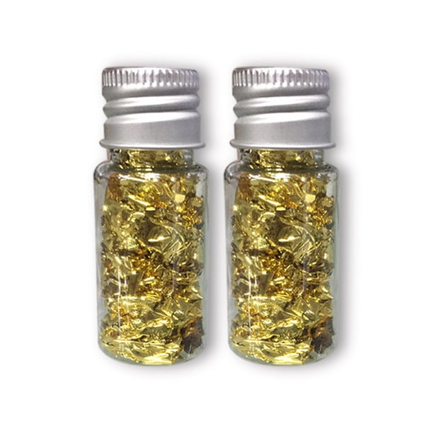 Hoja de oro Flaquile Joyas Haciendo Hoja Metálica DIY Nail Art Pegatinas Crystal Craft Decoration Supplies Accesorios para el hogar 2 Botellas tholdsy HA011534-02