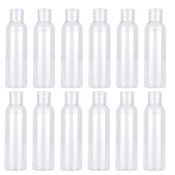 12 botellas vacías de plástico de 120 ml con champú, jabón corporal líquido