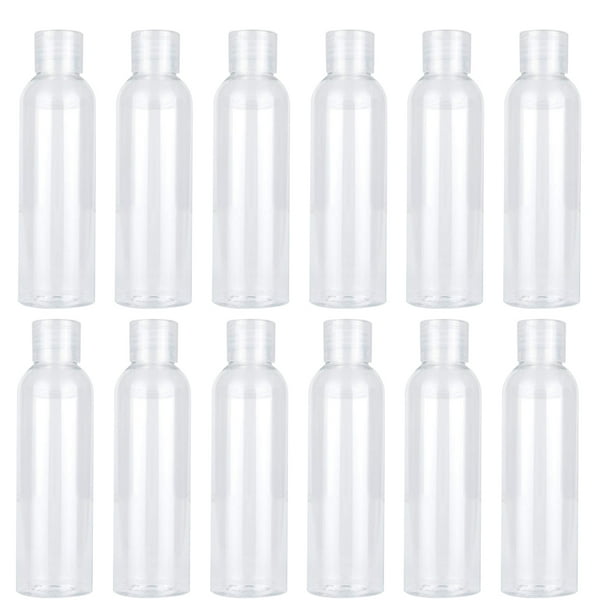 12 botellas vacías de plástico de 120 ml con champú, jabón corporal líquido