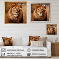 thumbnail image 4 of Designart "Regal Golden Lion Portrait II" Animals Wall Art - Modern Gold Lion Living Room Canvas Art, 4 of 6