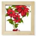 thumbnail image 1 of mas Flower Poinsettia Bouquet Red Square Picture Frame Wall Tabletop Display, 1 of 3