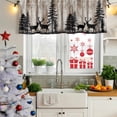 thumbnail image 5 of 2 Pack Valances for Window, Deer Silhouettes Short Curtains for Kitchen Bedroom Living Room, Trees Wooden Retro Art Farmhouse Rod Pocket Small Window Treatment Valance Drapes 42 x 18 Inch, 5 of 8