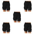 thumbnail image 3 of Qarigey Pantalones cargo Pantalones cortos de bolsillo Cintura suelta Pantalones de verano Ropa de calle informal Damas de moda para pantalones Type2 NO2, 3 of 6