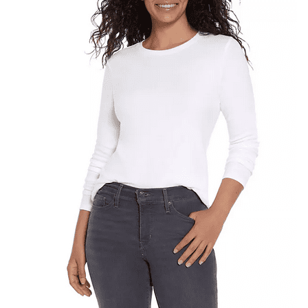 Eddie Bauer Women's Long Sleeve Crewneck Tee (White, XXL)