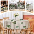 thumbnail image 5 of Round Tablecloth St. Patrick's Day Waterproof Oil Proof Polyester Table Cloth Cover Decor for Home Dining Outdoor,Patio,Parties, 54" Dia. Green Shamrocks Love Hearts Vintage, 5 of 9