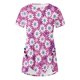thumbnail image 4 of Blusas de Manga Corta para las Mujeres Botón Impreso Cuello Redondo Top Casual, Blusas para las Mujeres Casual, 4 of 5