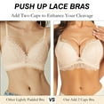 thumbnail image 3 of YANDW Push Up Lace Bras Comfort Thick Padded Underwire Add One Cup Bra for Women, Beige 40C, 3 of 5