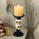 thumbnail image 1 of Skull Candle Holder, Halloween Candle Holder Decoration, Black Resin Candle Holder Gothic Horrifying Raven Decorative Candle Holder for, 1 of 5