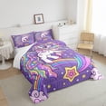 thumbnail image 4 of Unicorn Comforter Set Unicorn Glitter Bedding Set Cute Unicorn Comforter Rainbow Quilted Duvet Set Microfiber Twin, 4 of 6