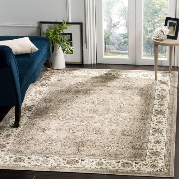 SAFAVIEH Atlas Dorothea Traditional Area Rug, Silver/Ivory, 5'3" x 7'7"