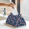 thumbnail image 5 of Goofa Lilies Flowers Pattern Triangle Square Tissue Box Cover, Modern PVC Leathe Facial Paper Holder,Decorative Holder/Organizer for Bathroom Vanity Countertop, 5 of 9