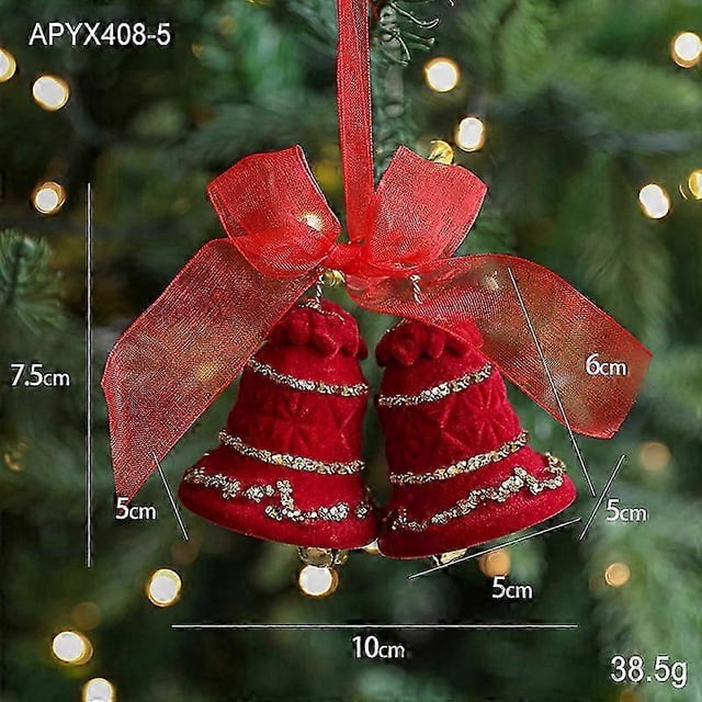 Nordic light luxury flocking Christmas pendants for Christmas decorations snowflake pendants Christmas dress-up supplies red flocking t