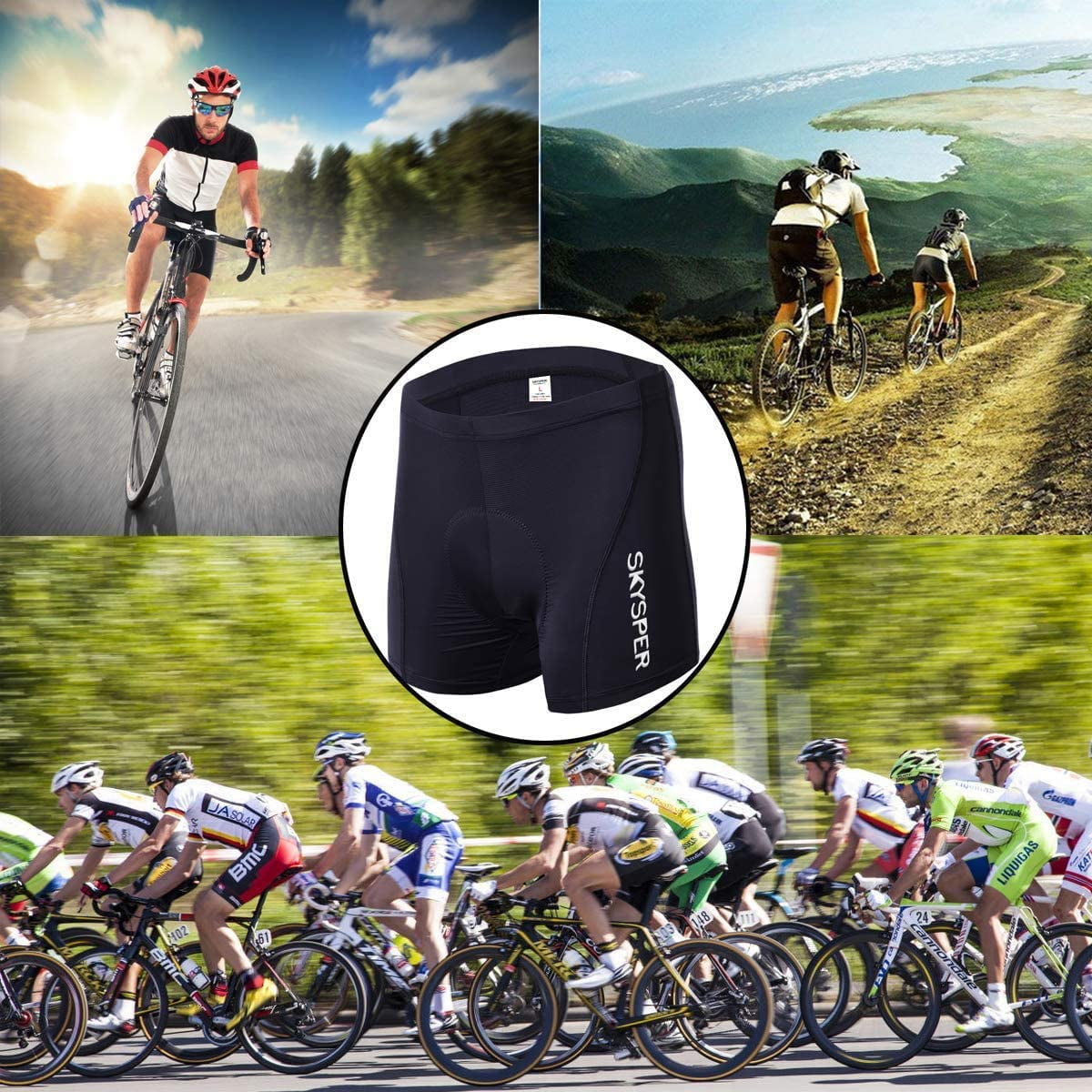 SKYSPER Cycle Shorts Mens Padded Gel 