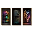 thumbnail image 2 of Designart "Luminous Dimensions - A Multidimensional Journey I" Modern Geometric Framed Wall Art Set Of 3 - Black Abstract Geometric Frame Gallery Wall Set For Home Decor, 2 of 6