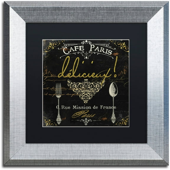 Trademark Fine Art "La Cuisine III" Canvas Art by Color Bakery Black Matte, Silver Frame