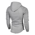 thumbnail image 4 of MaFYtyTPR Men's Athletic Hoodie Pullover Ruched Long Sleeve Slim Fit Sweatshirt with Kangaroo Pocket Casual Gym Top for Fall Winter Wear A-Gray XXXL, 4 of 6