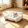 thumbnail image 4 of MIRVAXEN All‑Season Washable Pet Sofa Bed,Pet Bed With Removable Zipper Cover, Base Soft Support Cushion Bed for Dogs and Cats(Beige), 4 of 7