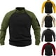 thumbnail image 4 of Suéter de cuello alto para hombre, primavera y otoño, suelto, de doble manga, de color a juego, para exteriores, cálido, transpirable, chaqueta táctica para hombre, 4 of 5