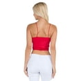 thumbnail image 3 of Lady's Seamless Skinny Strap Cropped Cami, Crimson, One Size, 3 of 5