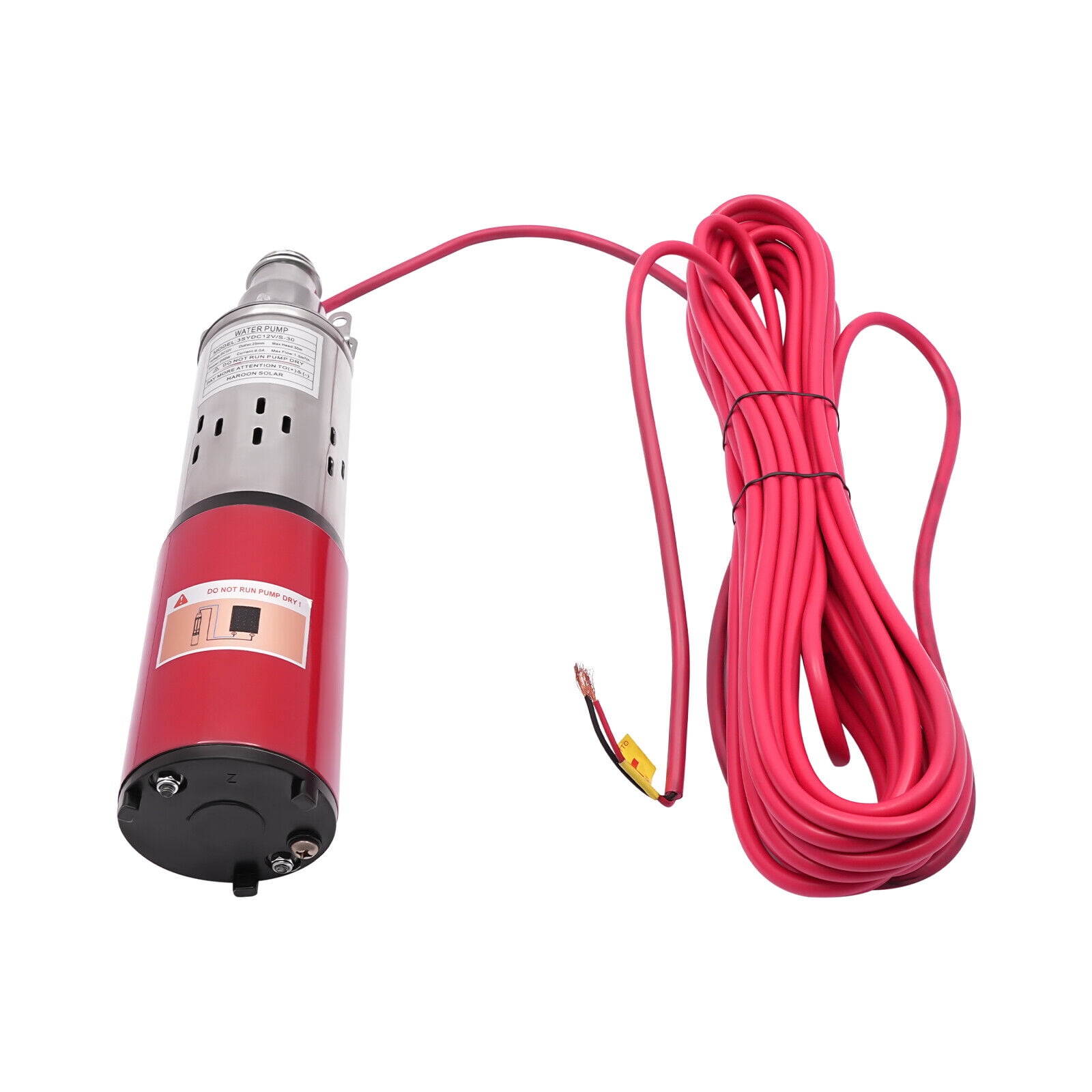 Solar Submersible Pump Deep Well Water DC Pump Kit Stainless Steel 12V 1500L/H