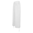 thumbnail image 6 of Arlun Summer Beach Linen Pants Women Lightweight Breathable Solid Color Leisure Trousers with Leg Split Tie Design Ladies Loose Comfort Front Pleated Holiday Bottoms White XL, 6 of 8