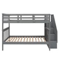 thumbnail image 3 of Generic Stairway Full-Over-Full Bunk Bed with Storage and Guard Rail for Bedroom, Dorm, Gray, 3 of 9