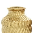 thumbnail image 5 of DecMode 5"W, 6"H Abstract Small Textured Gold Ceramic Vase with Varying Shapes and Patterns, Set of 3, 5 of 10