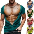 thumbnail image 6 of Muscle Tee Shirts for Men Funny T-Shirt with Fake Muscle 3D Printed Graphics Casual Summer Tees for Men, 6 of 6