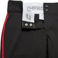 thumbnail image 2 of Champro Women/Girl's Tournament Low Rise Piped Pants: BP11P Black/Scarlet / Youth Medium, 2 of 7