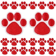 Patch Blue Chenille Paws Backpacks Animal Patches Clothes Decoration Clothing Red