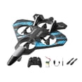 thumbnail image 2 of Avión de control remoto, planeador de hobby, juguete anticolisión para exteriores, ligero, 6 canales, recargable por USB, modelo de , aeronave azul, 2 of 8