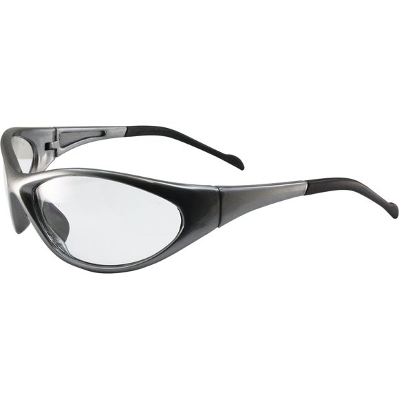 Global Vision Reflex Motorcycle Safety Sunglasses Grey Frame Clear Lens ANSI Z87.1