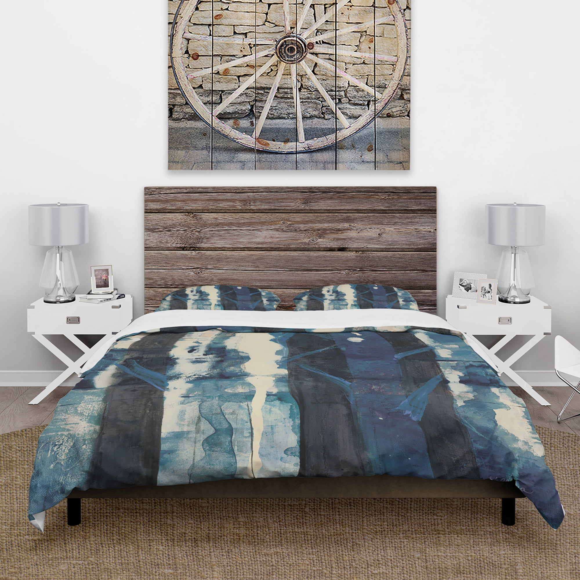 Designart 'Deep Woods II Indigo' Cottage Duvet Cover Set
