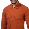 thumbnail image 3 of Men's Pretty Green Cotton Ripstop Overshirt in Orange, 3 of 5