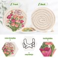 thumbnail image 4 of Happy Mother's Day Bunch Of Flowers 6 Pcs Drink Coasters with Holder Absorbent Coasters Woven Coasters for Drinks Table Desk Protection Home Decor, 4 of 7