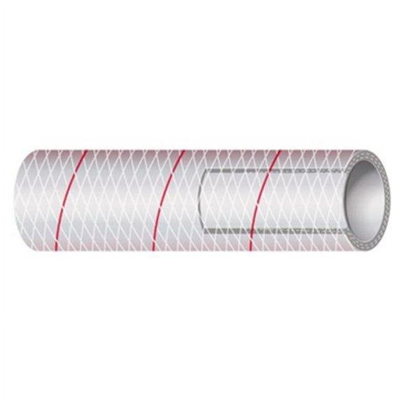 Shields Marine Hose Clear Reinforced Series 162 PVC Tubing with Red Tracer 16-1