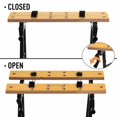 thumbnail image 4 of Foldable Workbench with Clamps & Tool Storage - Portable Carpenter Saw Table, Steel & MDF, Log Colour/Black, 23.8" x 24.5" - Ideal for DIY Projects & Workshops, 4 of 7
