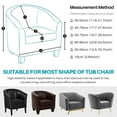 thumbnail image 3 of CJC 2-Piece Club Chair Covers, Stretch Printed Tub Chair Cover Slipcover, Armchair Furniture Protector for Living Room Bar Counter Hotel (Gray/Leaves), 3 of 9