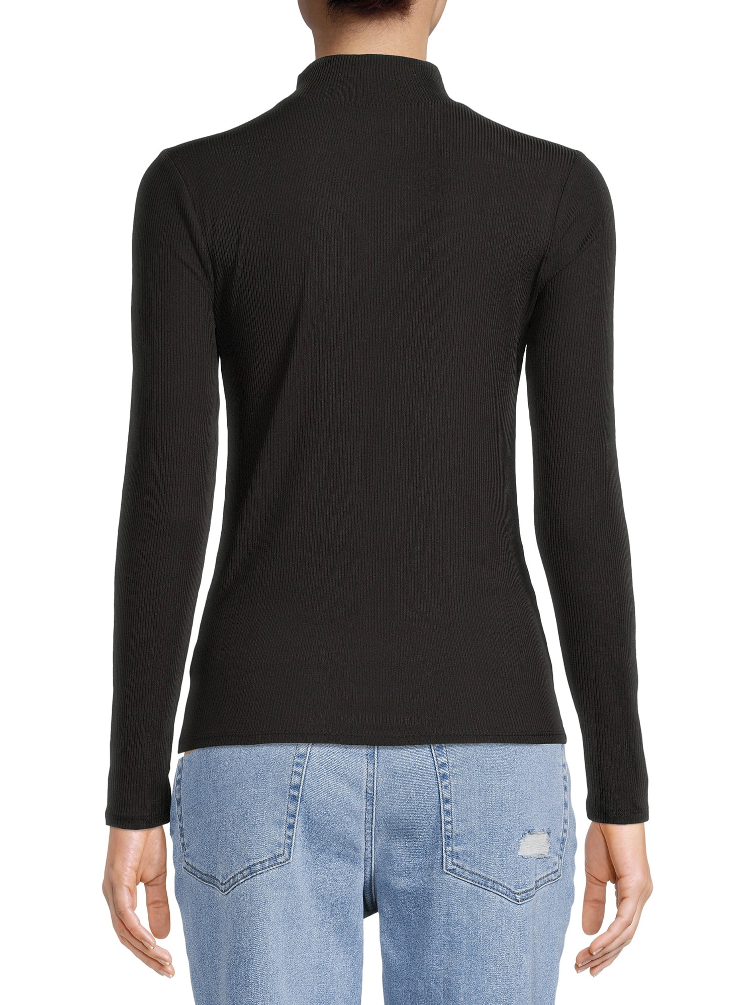 No Boundaries Women's Juniors Long Sleeve Mock Neck Top, Sizes XS-3XL